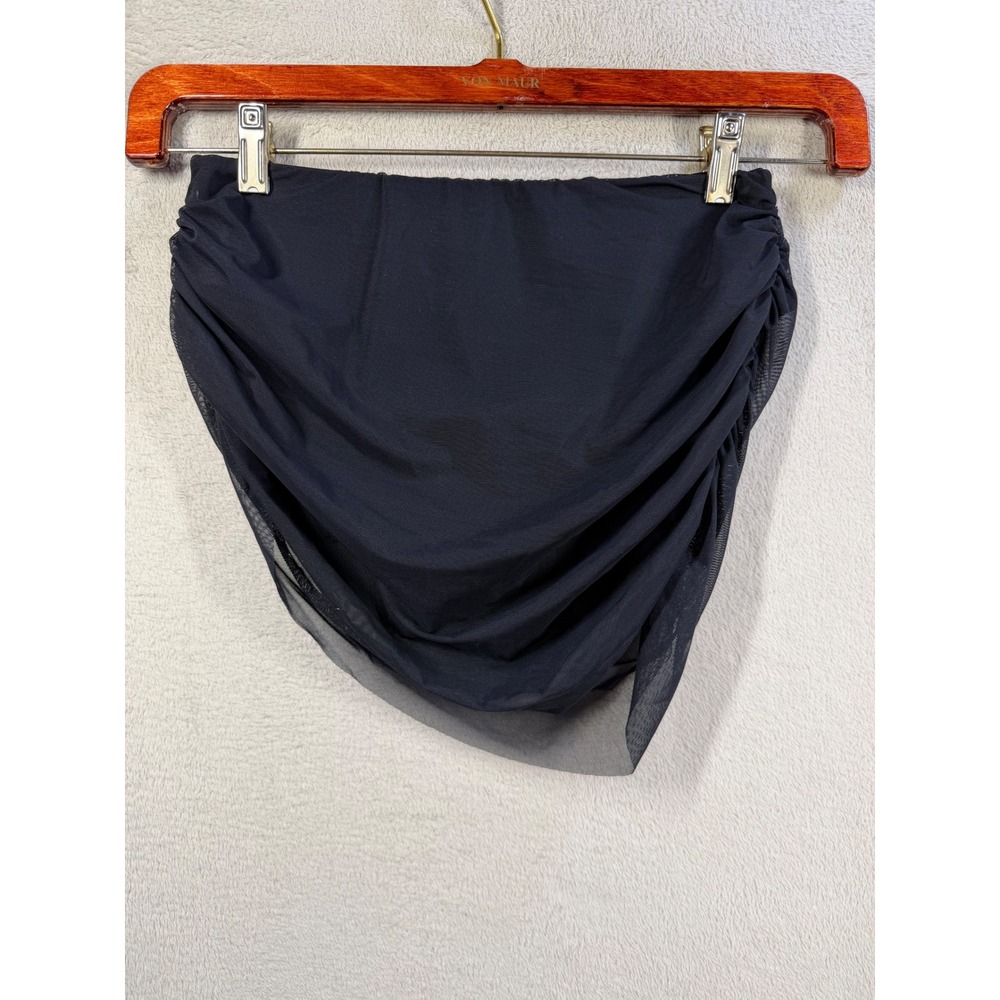 Cupshe Bikini Bottom Women S Black Mesh Overlay Ruched Skirted Swim Separate - Picture 1 of 11